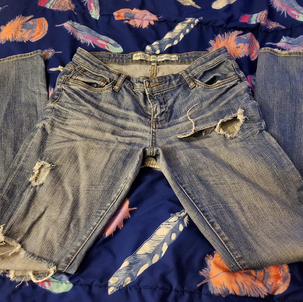 Distressed jeans